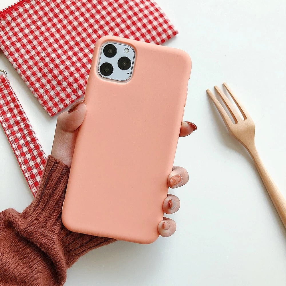 Frosted Soft TPU Simple Protective Case For iPhone Models