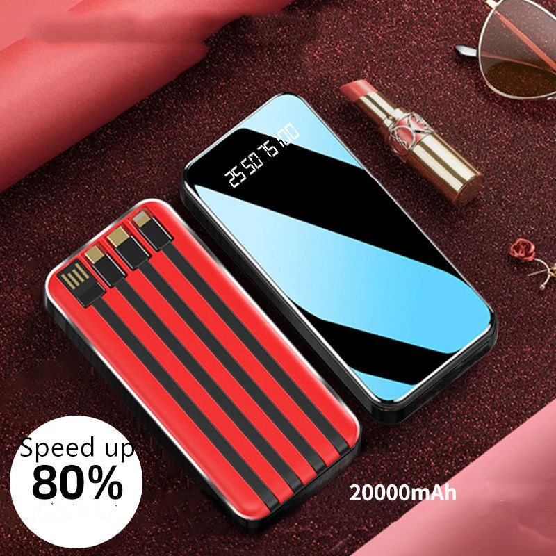 Universal Multi?Output Power Bank With Built?In Cables And Digital Display