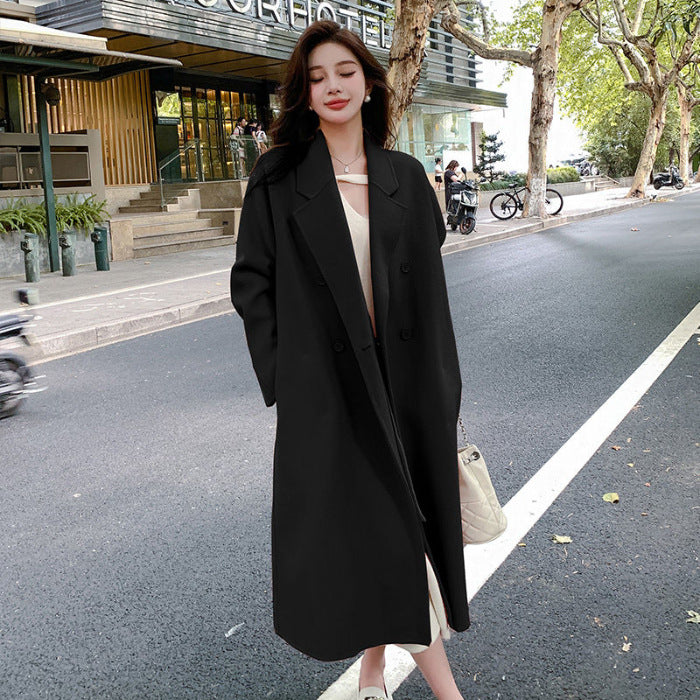 Double-Faced Chenille Cashmere-Style Coat For Women In Cooler Seasons