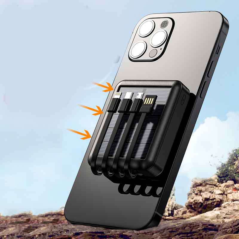 10000mAh Mini Solar Power Bank With PD20W Fast Charging