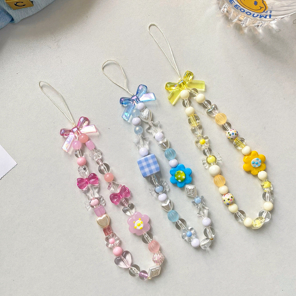 Colorful Beaded Flower Phone Lanyard Strap For Everyday Carry