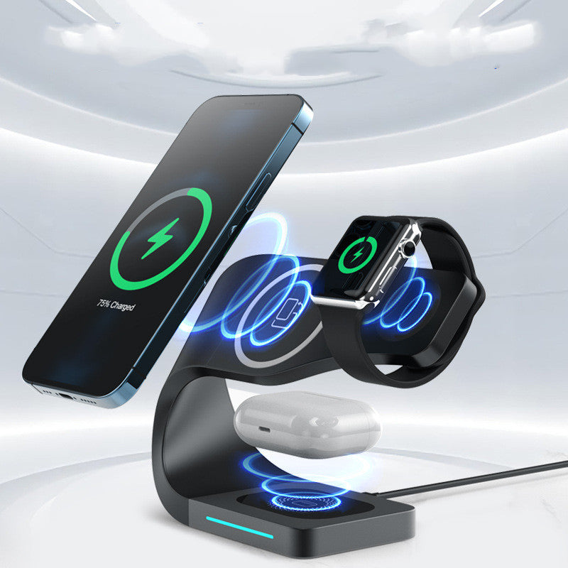 15W Magnetic Multi?Function Wireless Charging Stand With LED Indicator
