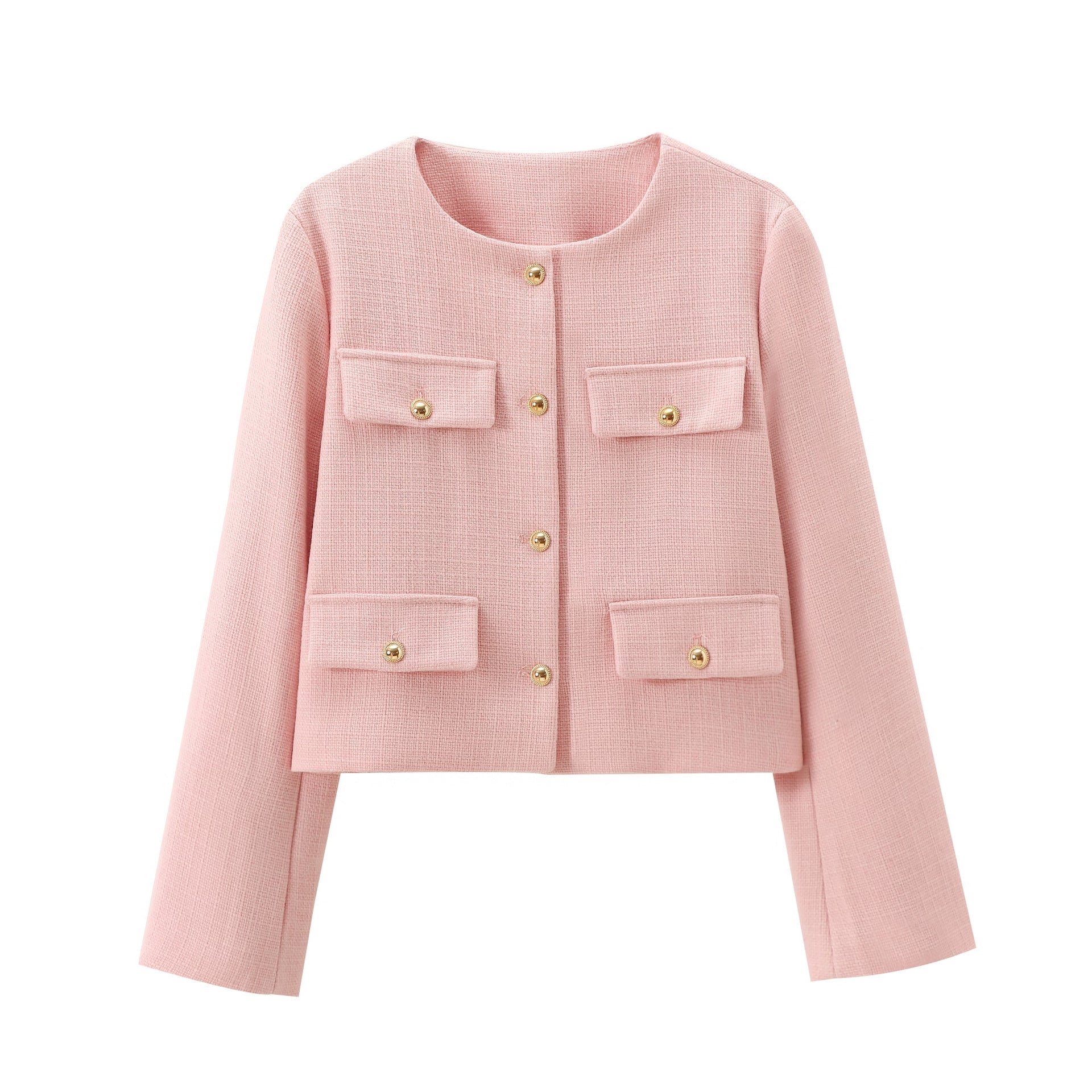 Multicolor Slim Fit Round Neck Casual Blazer For Women