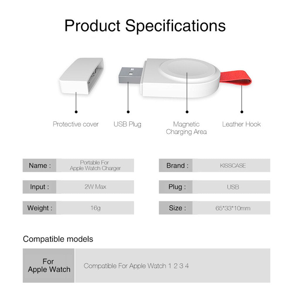 Portable Magnetic Wireless Charger For All Apple Watch Models