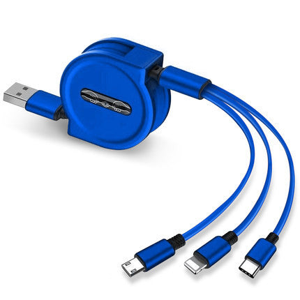 Three In One Telescopic Fast Charging Cable With Adjustable Length