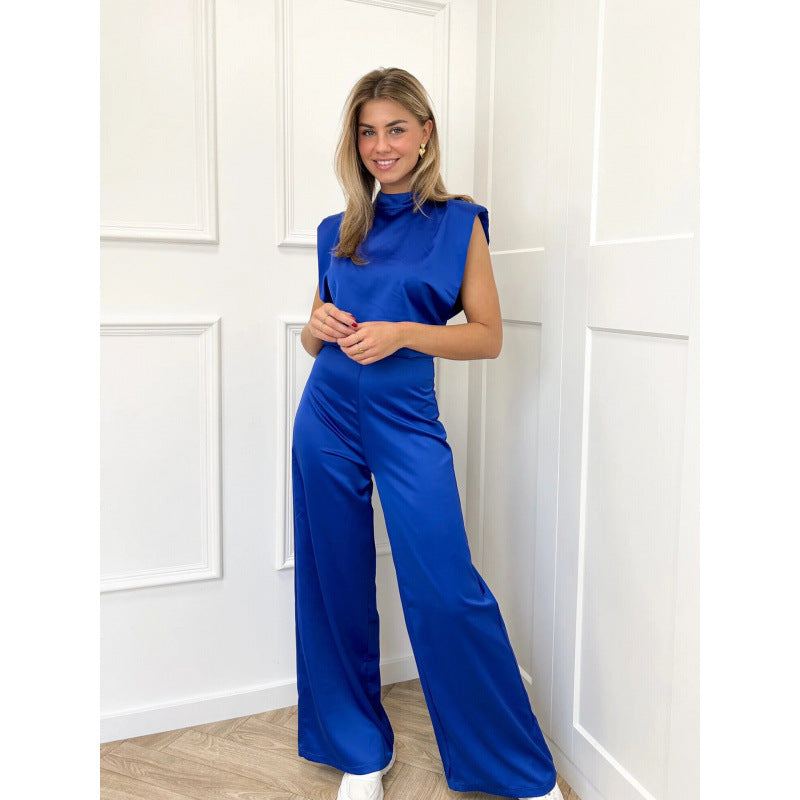 Backless Straight Leg Evening Jumpsuit With Elegant Minimalist Style