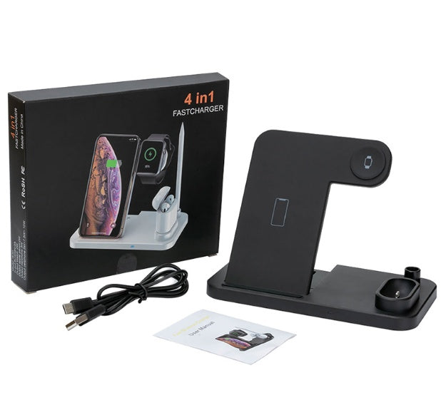 Foldable 4?in?1 Wireless Charging Dock For Phone Watch Earbuds Pencil