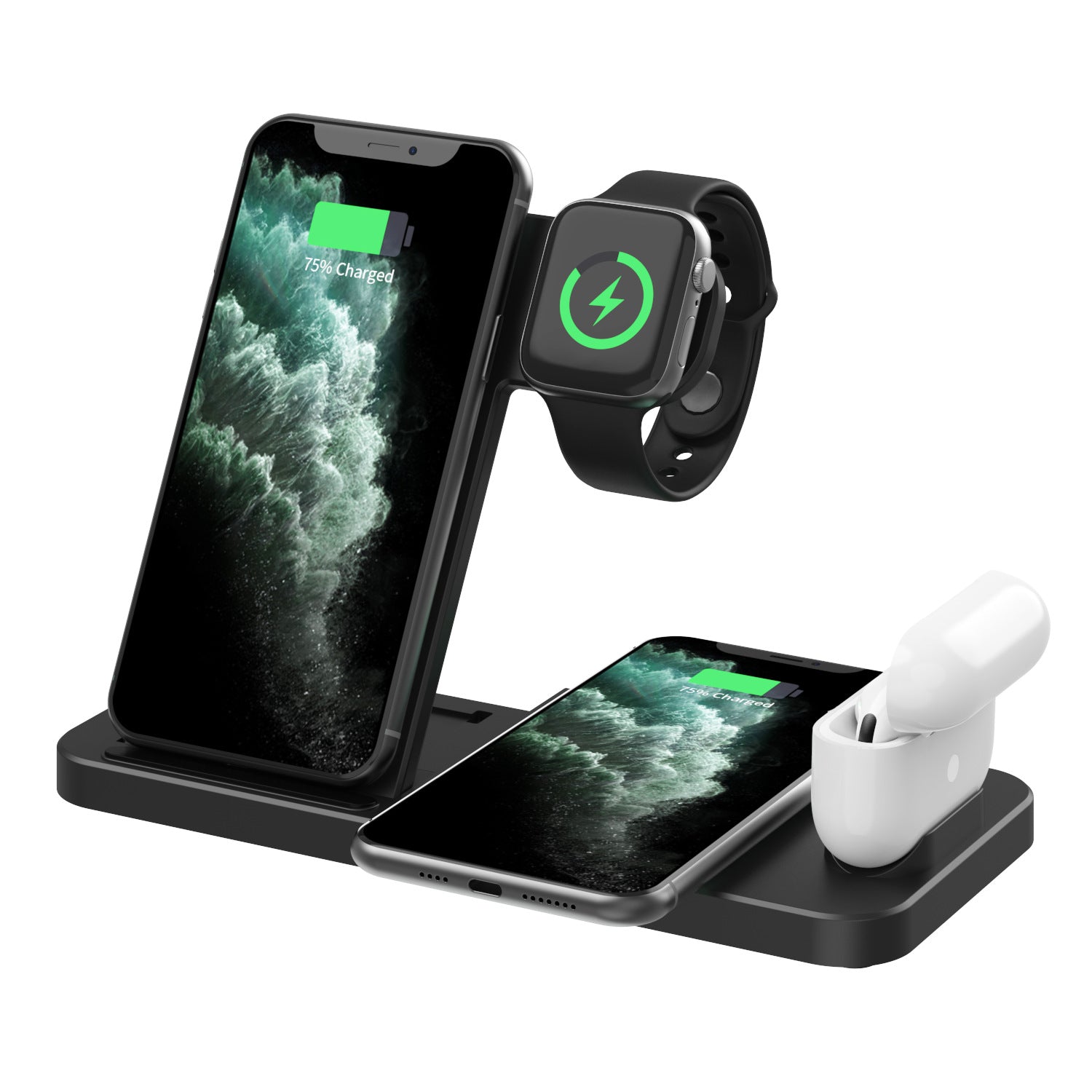 Three?in?One Type?C Wireless Charger For Phones and Smartwatches
