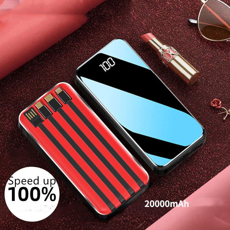 Universal Multi?Output Power Bank With Built?In Cables And Digital Display
