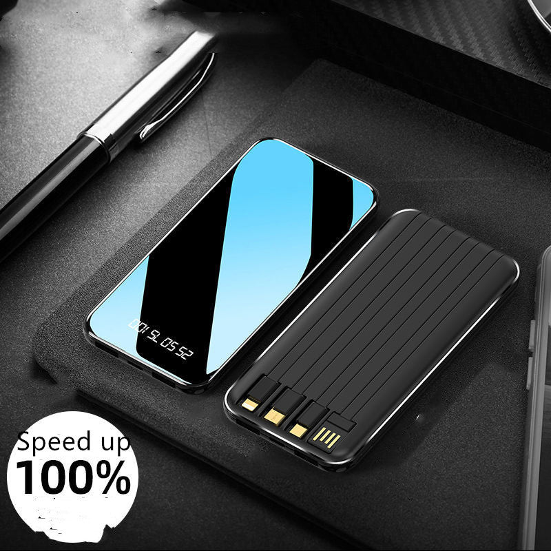 Universal Multi?Output Power Bank With Built?In Cables And Digital Display