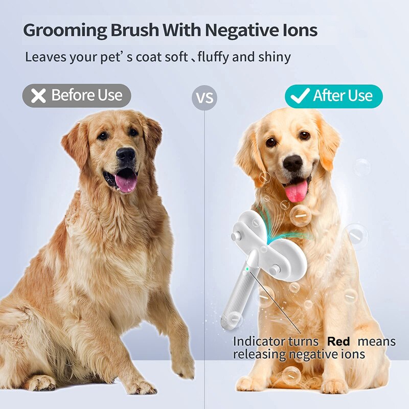 Double Headed Self Cleaning Slicker Brush With Negative Ions