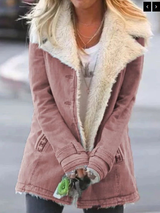 Women's Cozy Fleece Cotton-Padded Jacket With Multiple Color Options