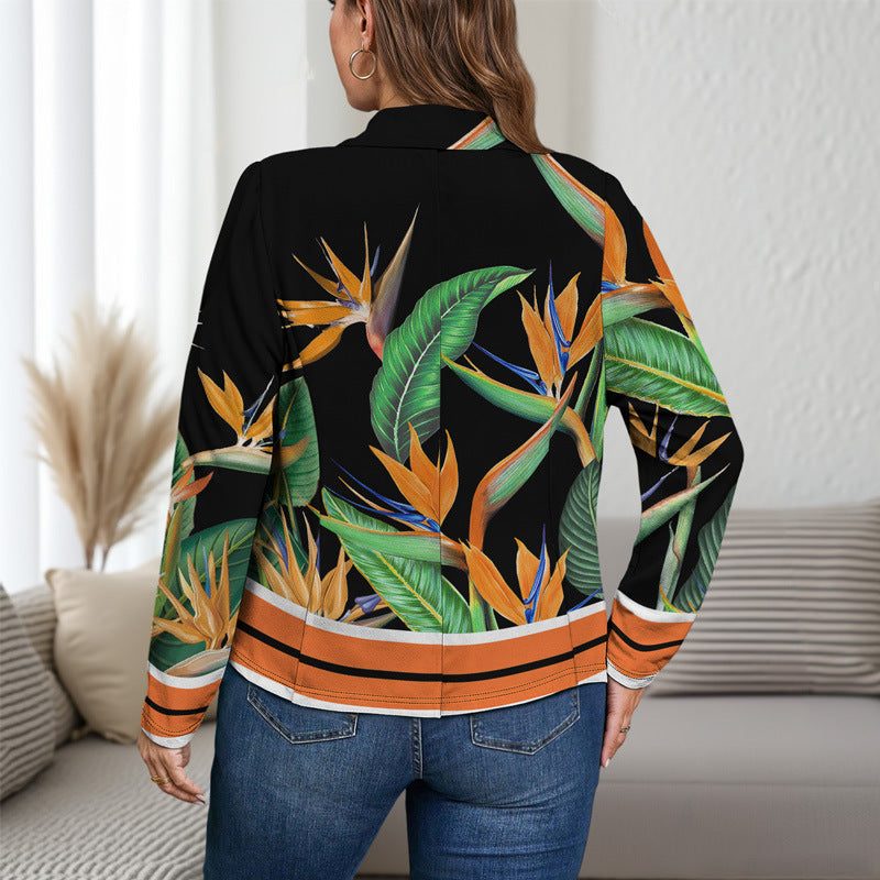Versatile Embossed Long Sleeve Jacket For Women