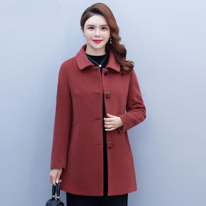 Mid Length Chenille Coat With Soft Stretch For Everyday Warmth