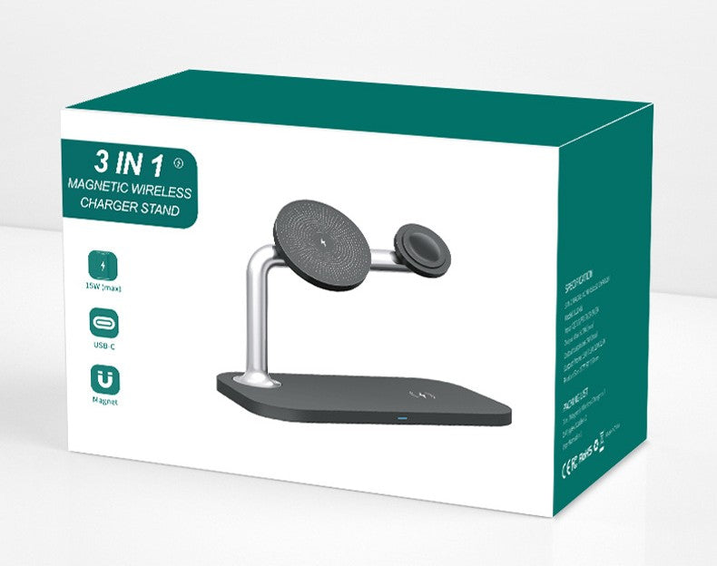 Magnetic 3?in?1 Wireless Charging Stand With Real?Time Display