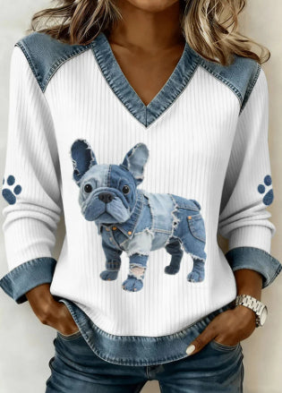 3D Digital Print Football Jersey Sweatshirt With Casual Fit