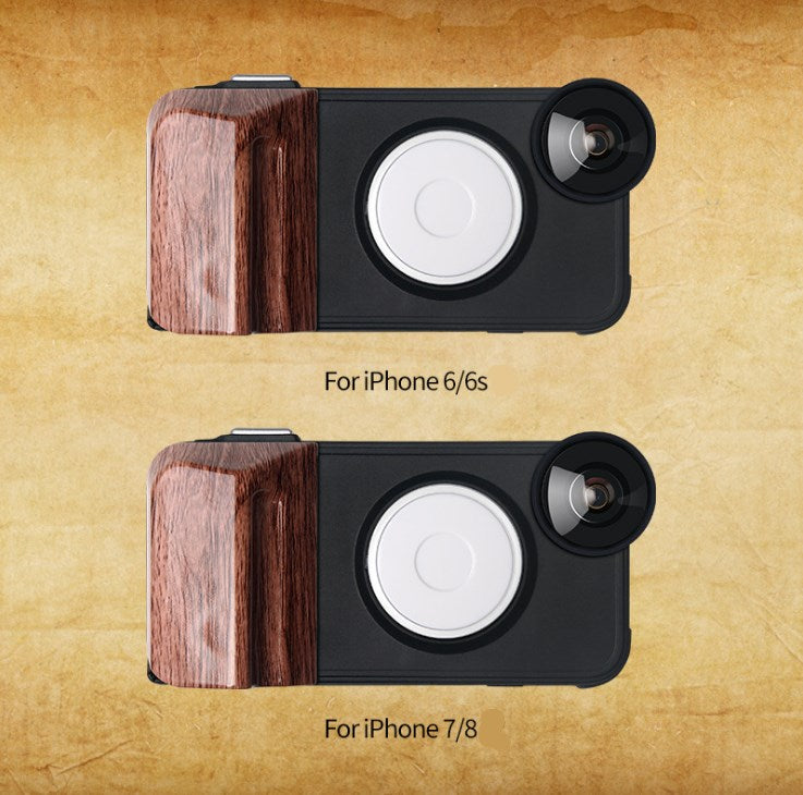 Phone Case With Built?In Fill Light And Clip?On Lens Support