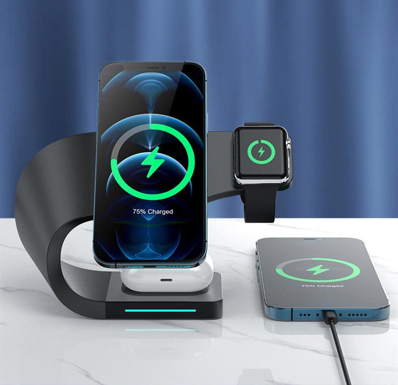 15W Magnetic Multi?Function Wireless Charging Stand With LED Indicator