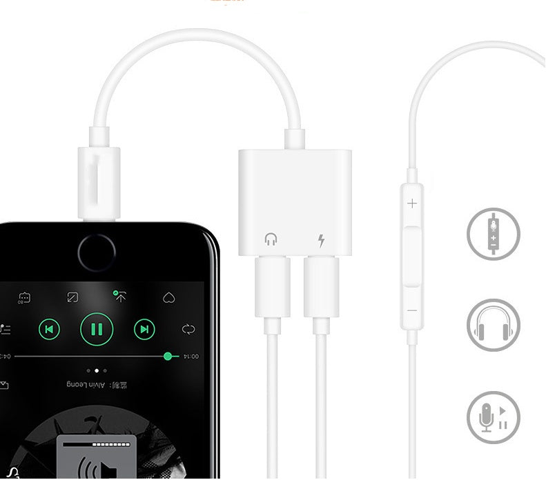 Dual Lightning Audio And Charging Adapter For Mobile Devices
