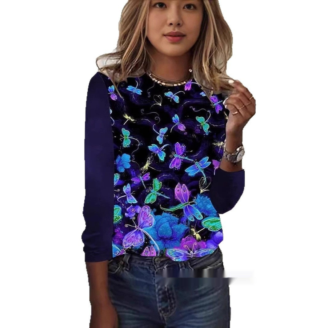 Crew Neck Long Sleeve Pullover Hoodie With Loose Fit