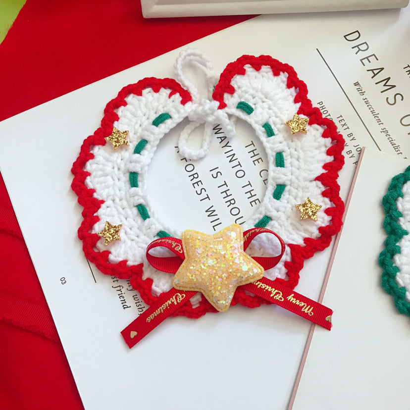 Hand Woven Wool Pet Collar For Festive Occasions