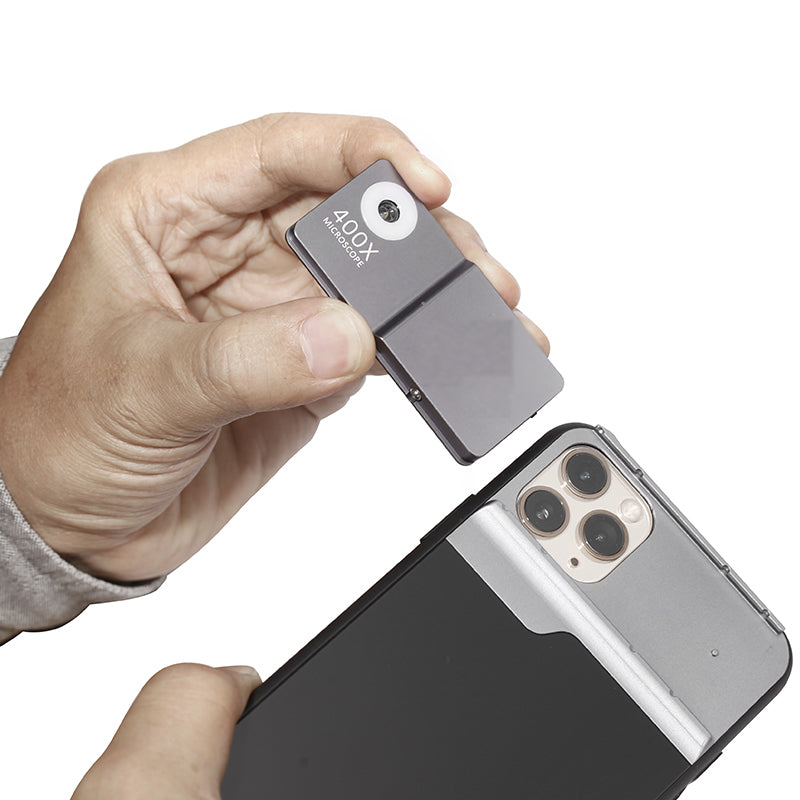 400X HD Mobile Microscope Lens With Aluminum Alloy And TPU Case