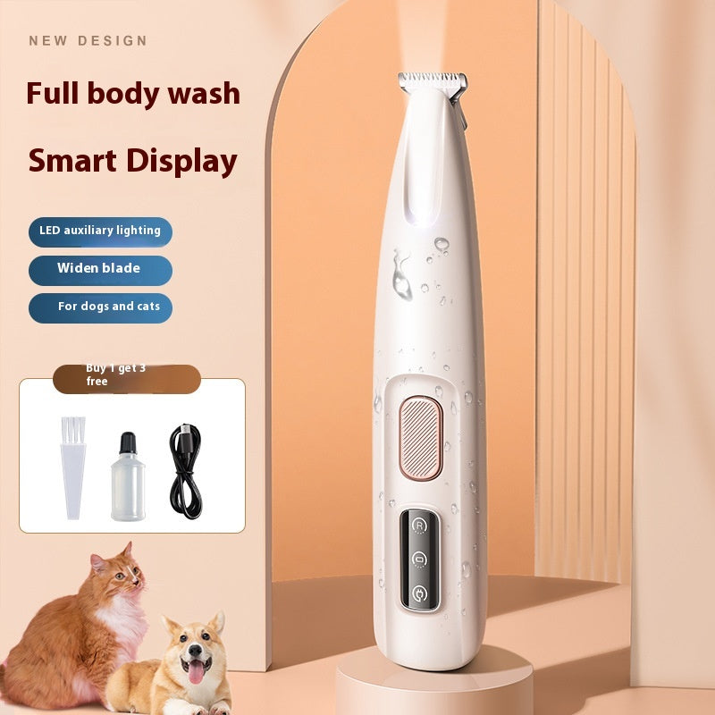 Waterproof Dog Paw Trimmer With LED Light And Display