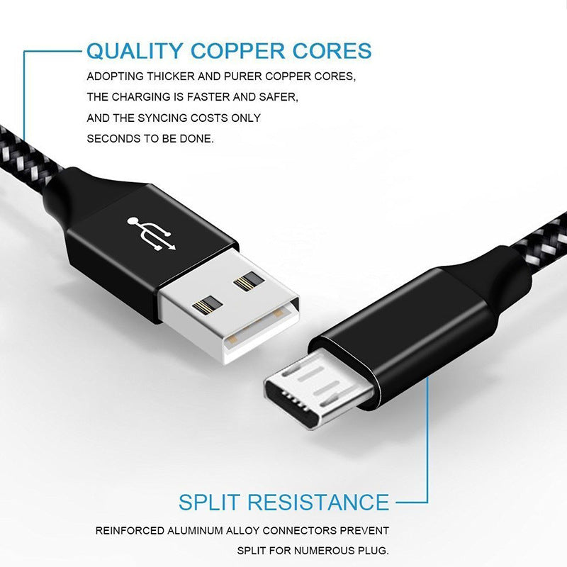Durable Braided Fast Charging Cable For Android Devices