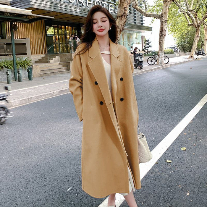 Double-Faced Chenille Cashmere-Style Coat For Women In Cooler Seasons