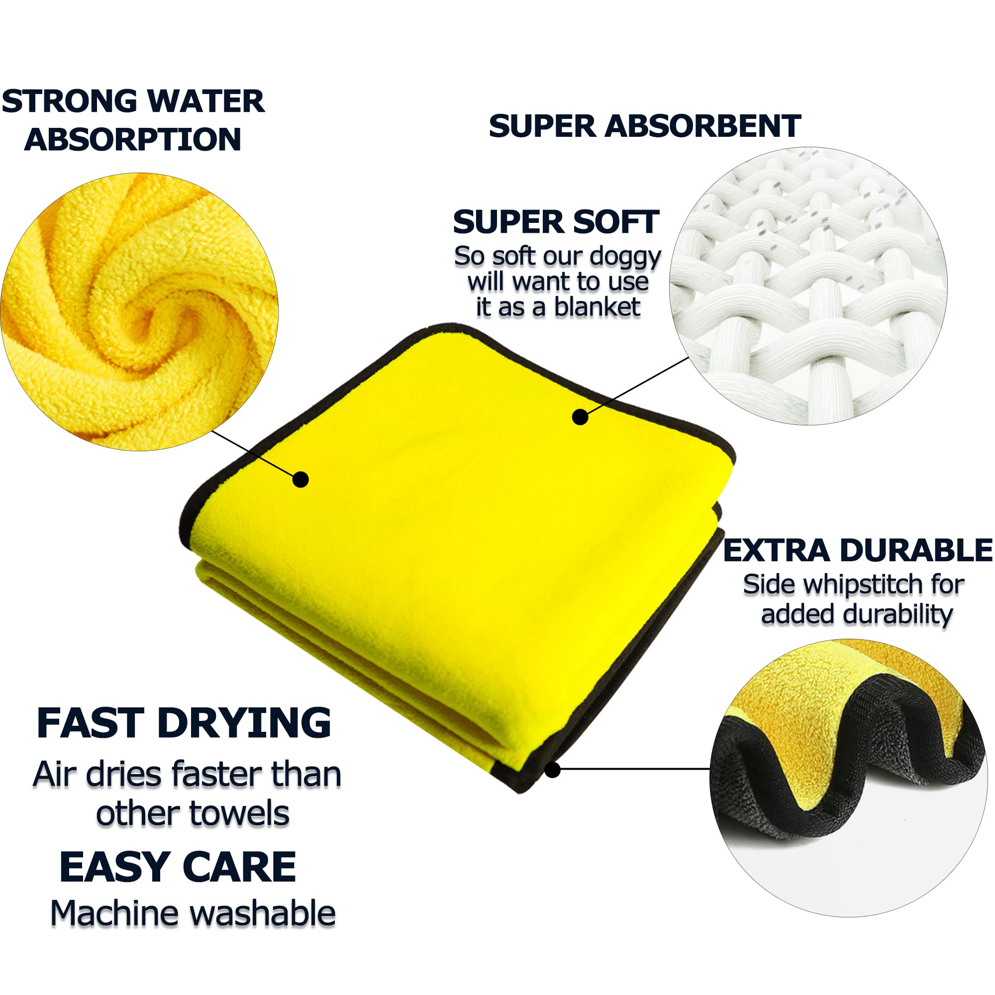 Super Absorbent Quick Drying Pet Bath Towel For Dogs And Cats