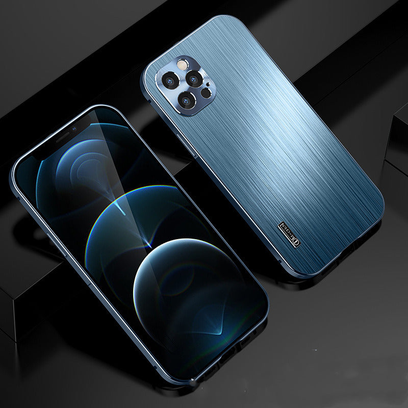 Metal Brushed Magnetic Shock?Resistant Full Cover Phone Case