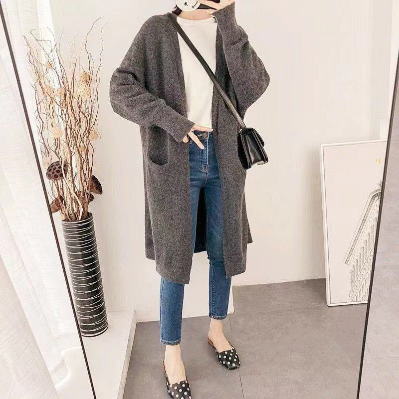 Long Loose Thick Knit Cardigan Coat For Women