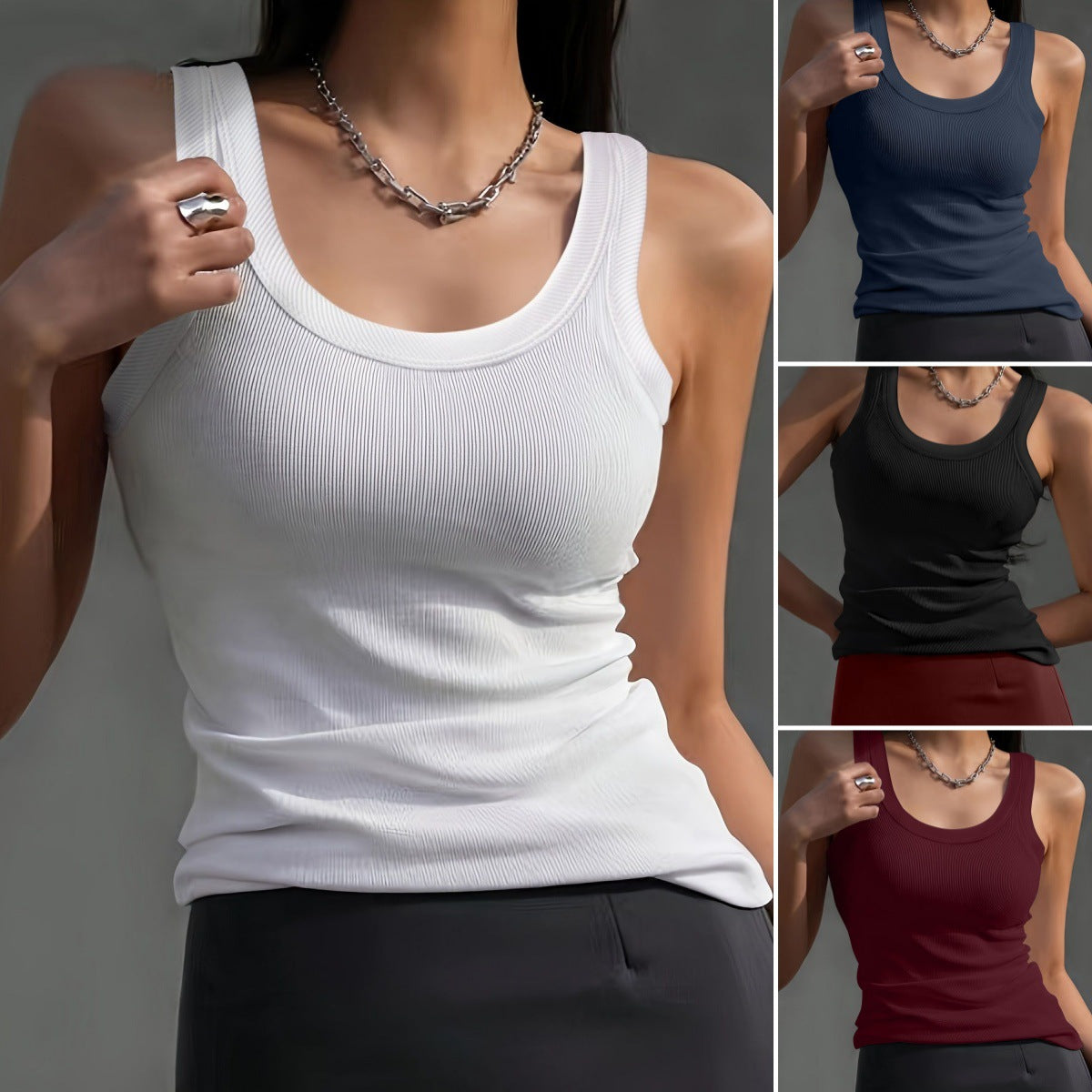 Versatile Round Neck Sleeveless Lightweight Top For Everyday Outfits