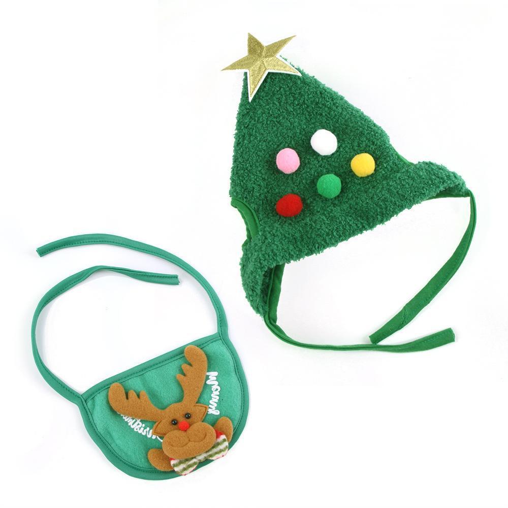 Adorable Pet Christmas Outfits with Stars and Puffballs-Theone Apparel