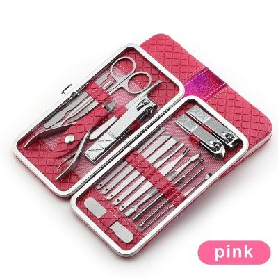 All In One Nail Manicure Kit with Included Case-Rose Red-Theone Apparel