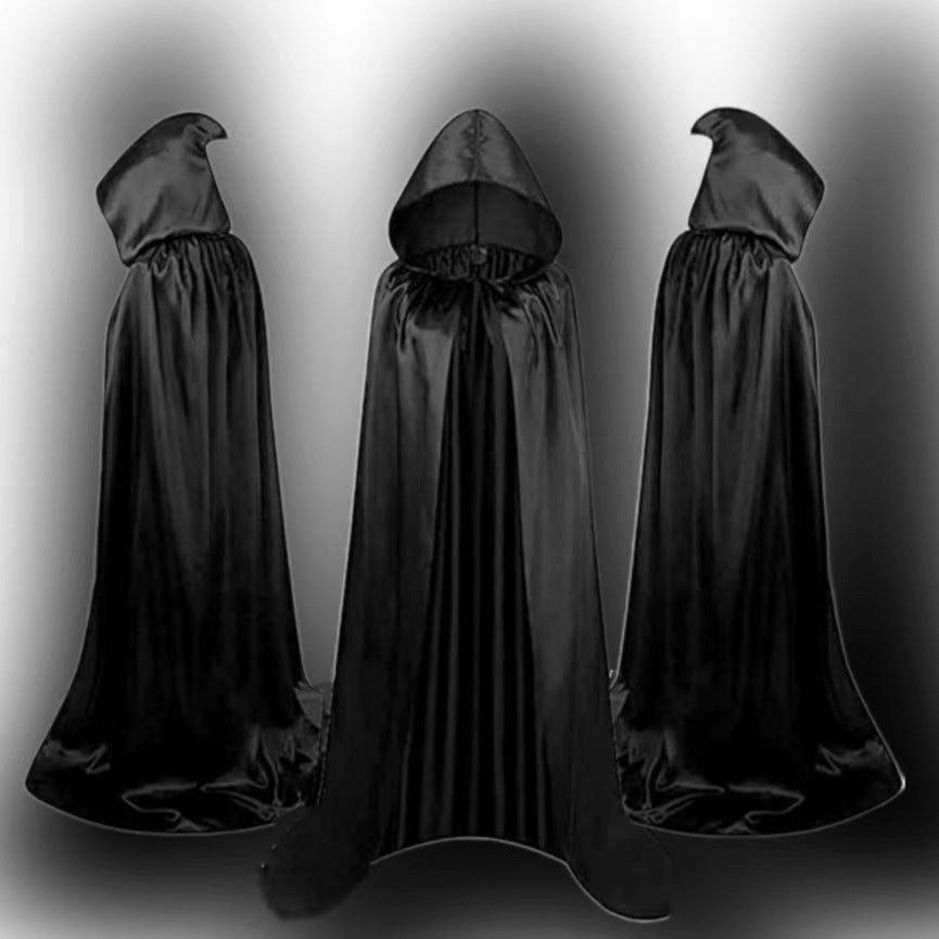 Black and Red Reversible Cloak with Collar Halloween Costume-Black-Theone Apparel