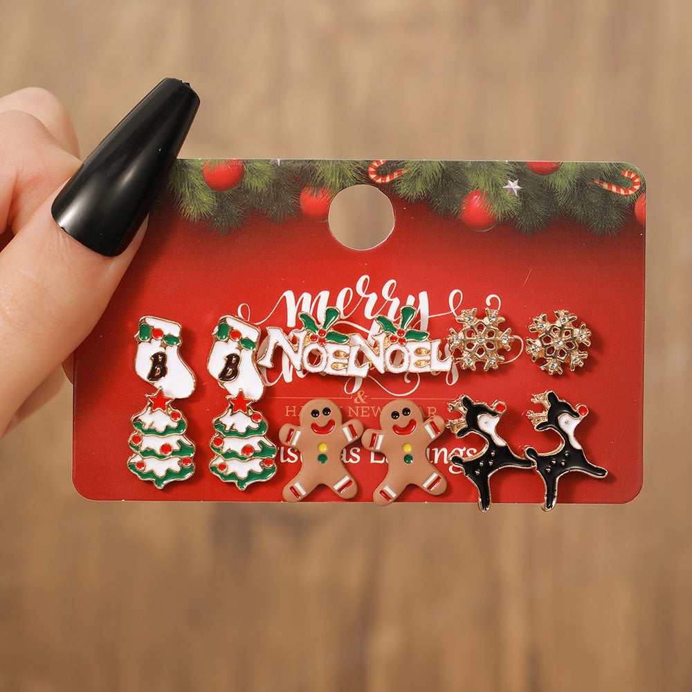 Christmas Themed Colorful Enamel Stud Back Earrings in Various Styles-Style 6-Theone Apparel