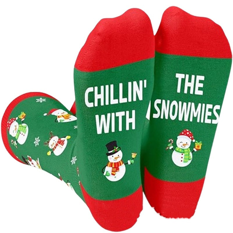 Christmas Themed Lightweight Ankle Socks in Various Graphic Designs-Christmas Snowman Style-Theone Apparel