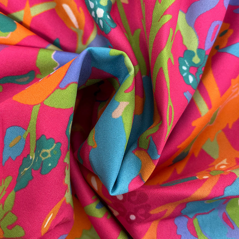 Color Block Floral Maxi Skirt With Elastic Drawstring Waist-Theone Apparel