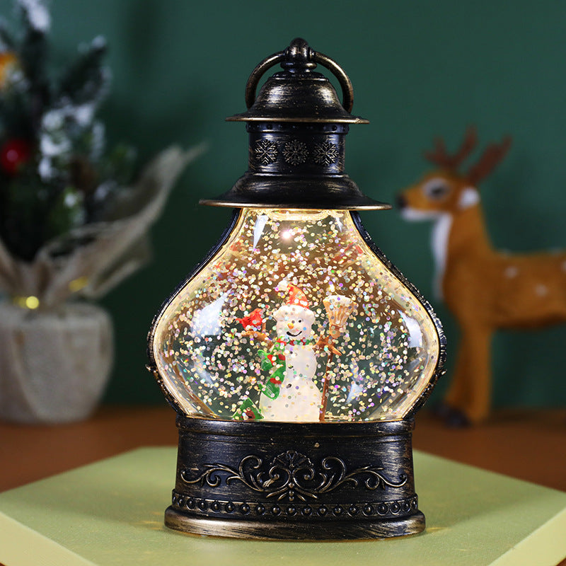 Cute Old Fashioned Christmas Snowglobe with Iron Wrought-Look-Snowman-Theone Apparel
