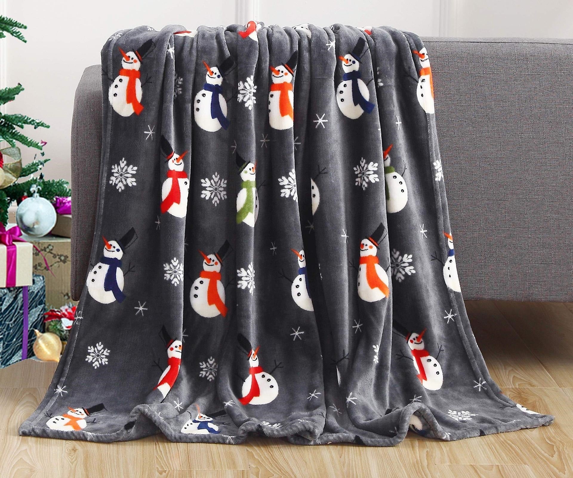 Double Sided Winter and Christmas Themed Fleece Blanket-Theone Apparel