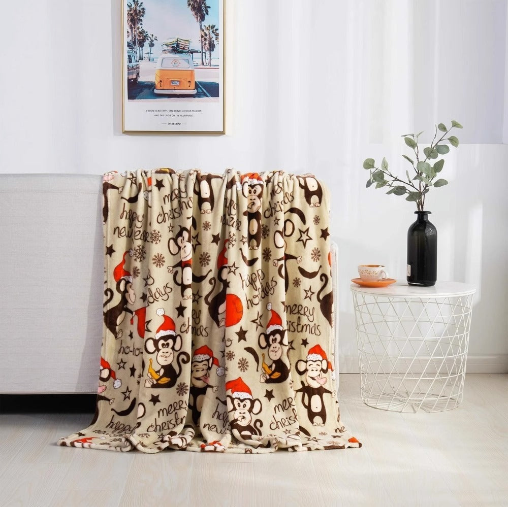 Double Sided Winter and Christmas Themed Fleece Blanket-Style Seven-Theone Apparel
