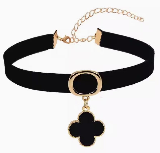 Elegant Black & Gold Choker Necklace-Theone Apparel