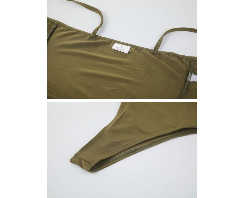 Explosion Model Tie-Knot One-Piece Swimsuit with Padded Chest Support-Theone Apparel