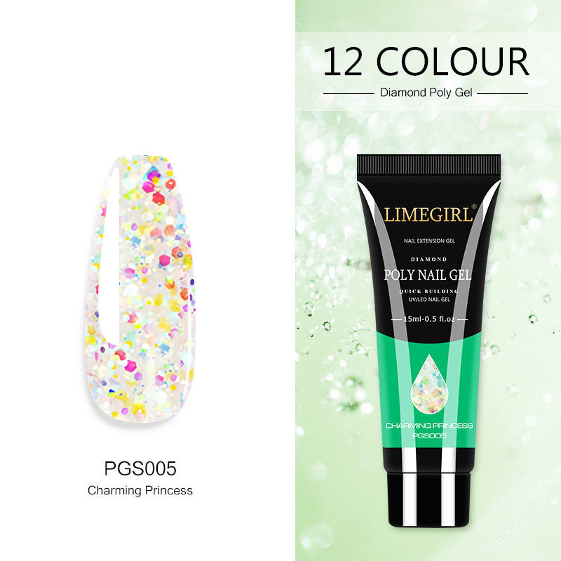 Glittery Multi Colored Poly Nail Gel in Squeeze Bottle-PJS005-Theone Apparel