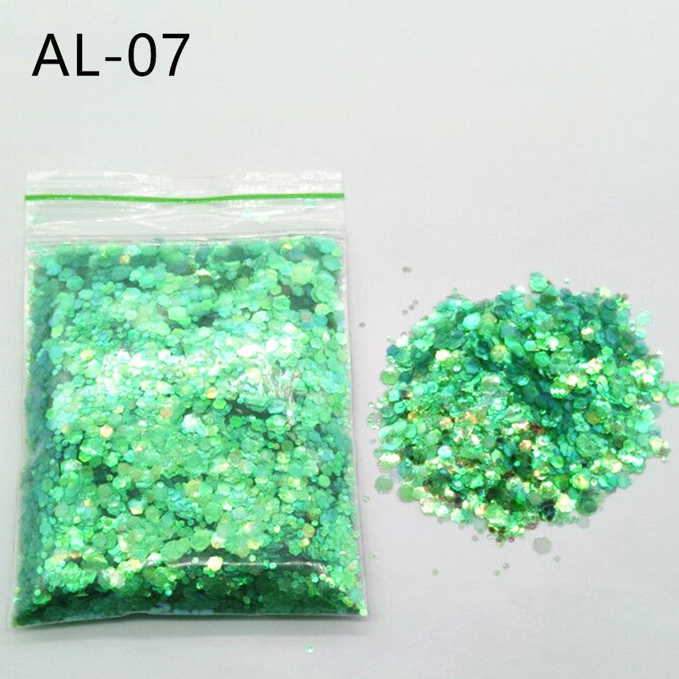 Glittery Sequin Nail Powder for Nail Art and Decoration-AL Symphony Green-Theone Apparel