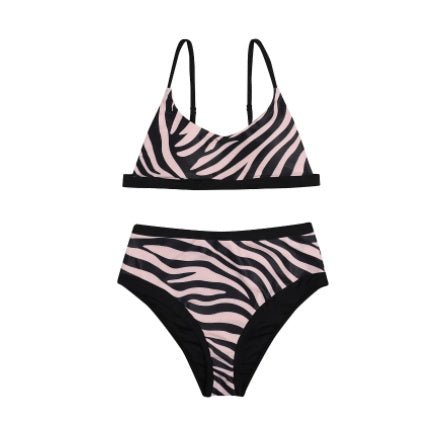 High-Waist Split Printed Bikini for Stylish Summer Days-Theone Apparel