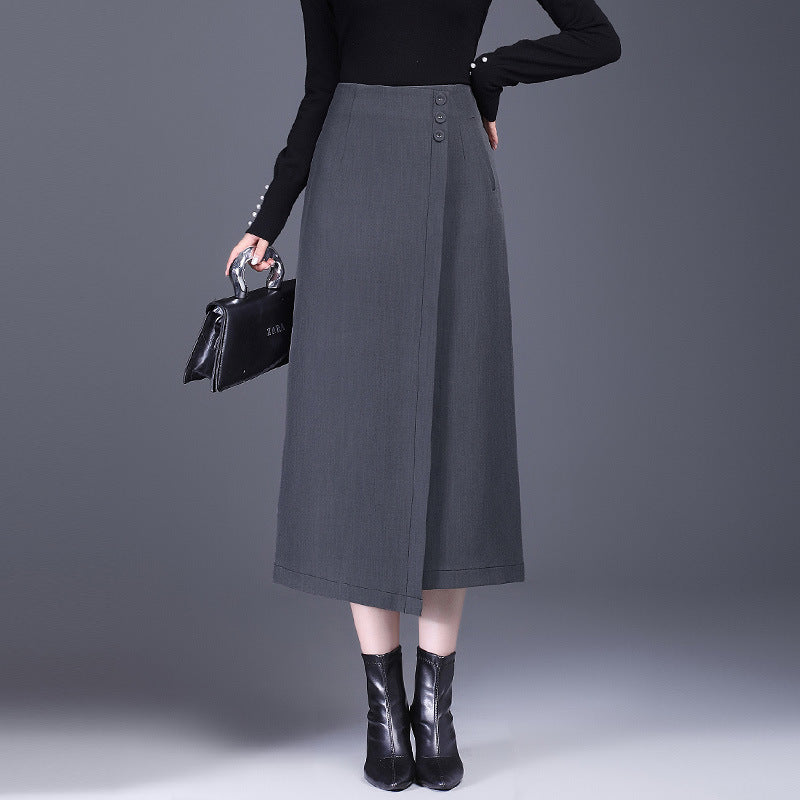 Irregular Straight Sheath Skirt With Draped Split Design-Theone Apparel