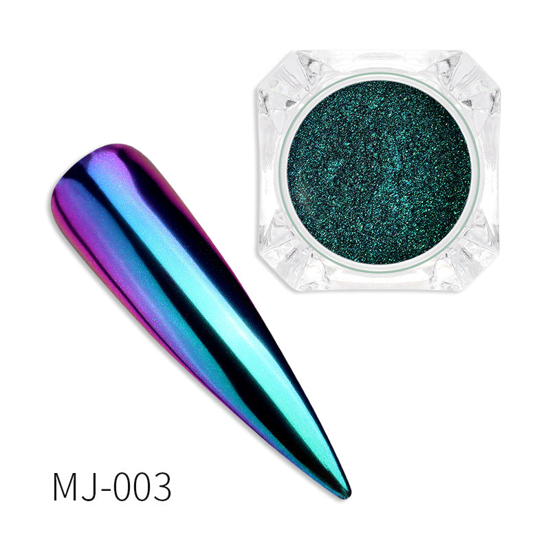 Metallic Iridescent Nail Powder in Multiple Neon Colors-Green-Theone Apparel