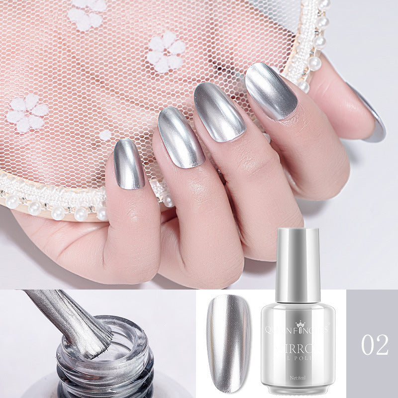 Metallic Nail Polish with Mirror Sheen in Multiple Colors-Silver-Theone Apparel